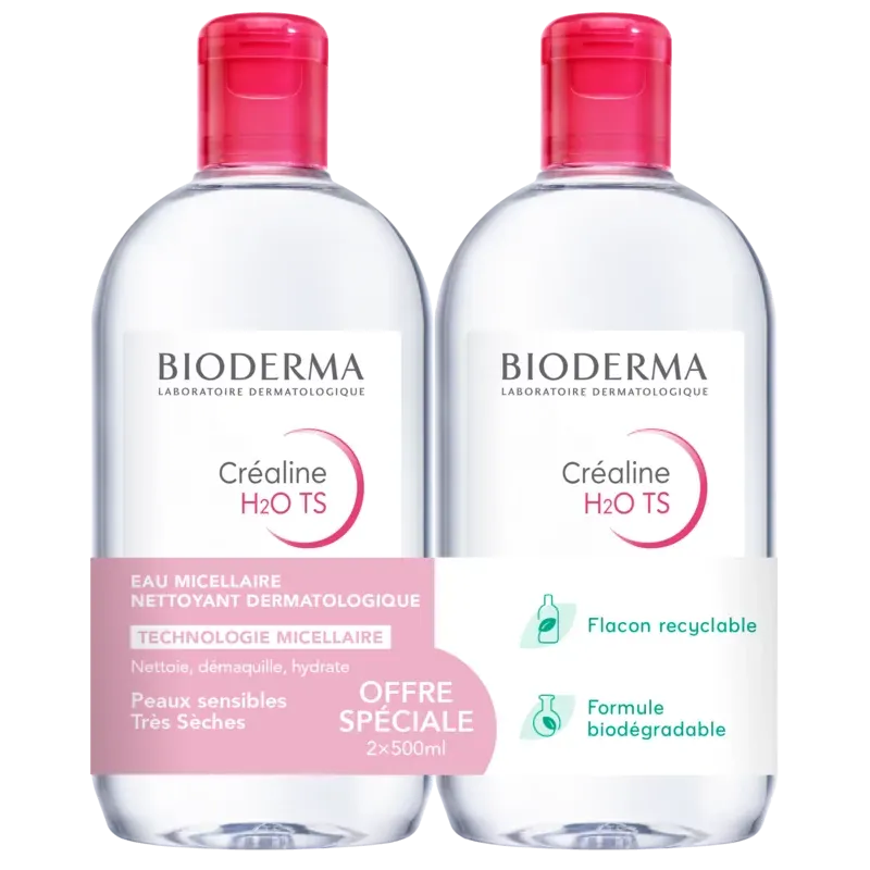 Bioderma Créaline H2O TS Eau Micellaire Nettoyante 2X500ml 3 Bioderma Créaline H2O TS Eau Micellaire Nettoyante 2X500ml