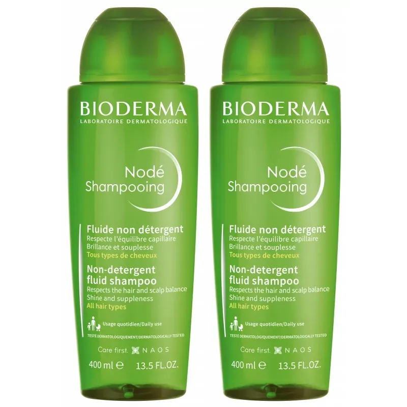 Bioderma Nodé Shampooing Fluide Non Détergent 2X400ml 3 Bioderma Nodé Shampooing Fluide Non Détergent 2X400ml