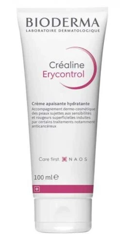 Bioderma CREALINE ERYCONTROL - Crème Apaisante Hydratante - Visage Et Corps - Peaux Sensibles, 100ml