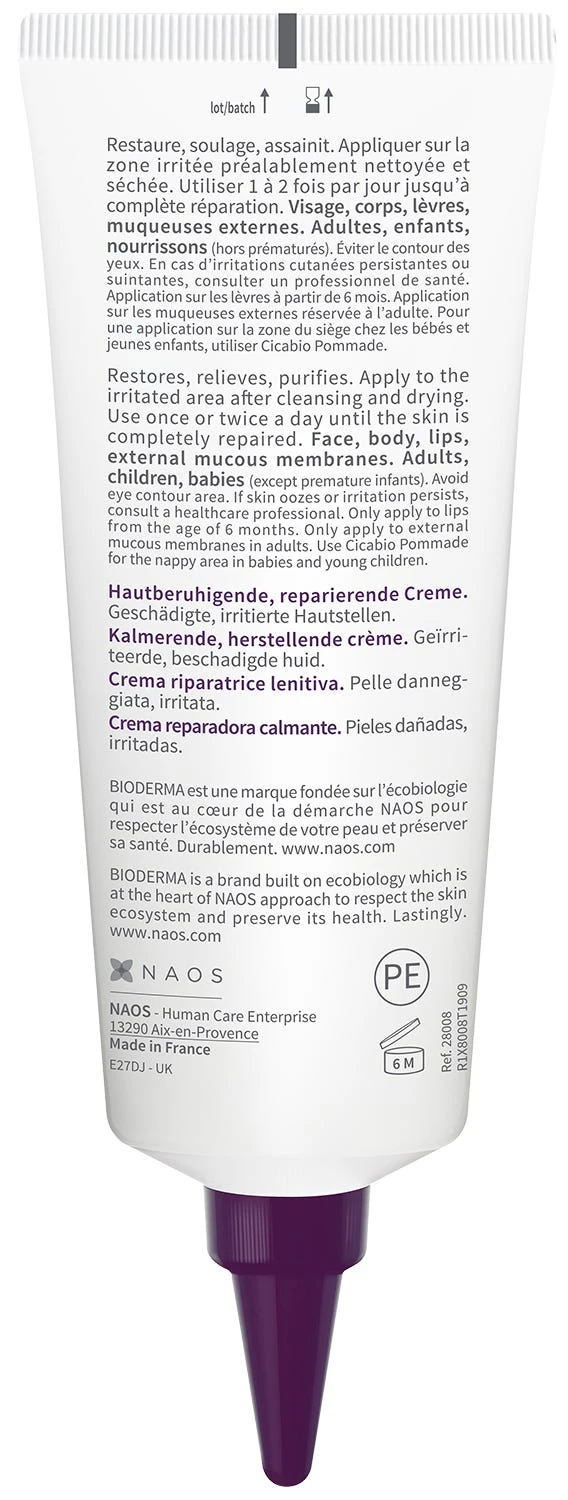 Bioderma CICABIO - Crème Réparatrice Apaisante - Peaux Abîmées Et Irritées, 100ml 4 Bioderma CICABIO - Crème Réparatrice Apaisante - Peaux Abîmées Et Irritées, 100ml – Image 2