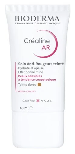 Bioderma CREALINE AR - Soin Anti-Rougeurs Teinté Doré - Peaux Sensibles à Tendance Couperosique, 40ml