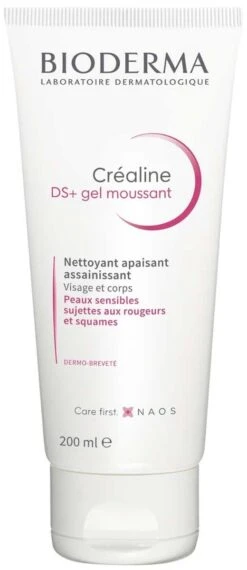 Bioderma CREALINE DS+ - Gel Moussant Nettoyant Apaisant Et Assainissant - Peaux Sensibles, 200ml