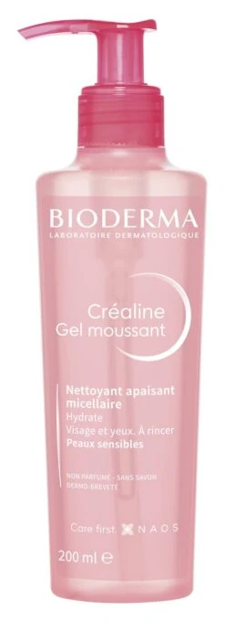 Bioderma CREALINE - Gel Moussant Nettoyant Et Apaisant Micellaire - Peaux Sensibles, 200ml