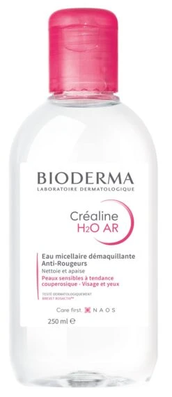 Bioderma CREALINE H2O AR - Eau Micellaire Démaquillante Anti-Rougeurs - Visage Et Yeux - Peaux Sensibles à Tendance Couperosique, 250ml