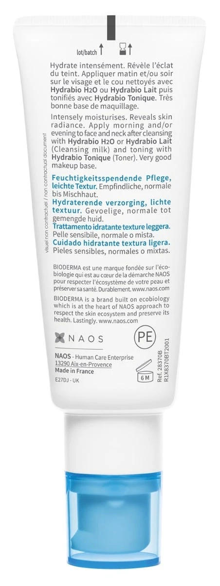 Bioderma HYDRABIO - Gel-Crème Soin Hydratant Texture Légère - Peaux Sensibles Normales à Mixtes, 40ml 4 Bioderma HYDRABIO - Gel-Crème Soin Hydratant Texture Légère - Peaux Sensibles Normales à Mixtes, 40ml – Image 2