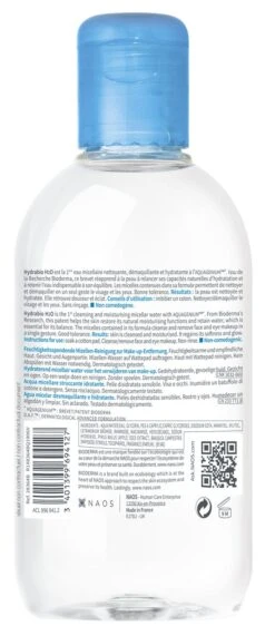 Bioderma HYDRABIO H2O - Eau Micellaire Démaquillante Hydratante - Visage Et Yeux - Peaux Sensibles Déshydratées, 250ml -Bioderma hydrabio h2o 250ml dos 3401399694127