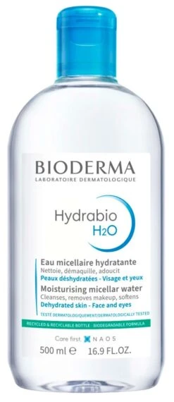 Bioderma HYDRABIO H2O - Eau Micellaire Démaquillante Hydratante - Visage Et Yeux - Peaux Sensibles Déshydratées, 500ml