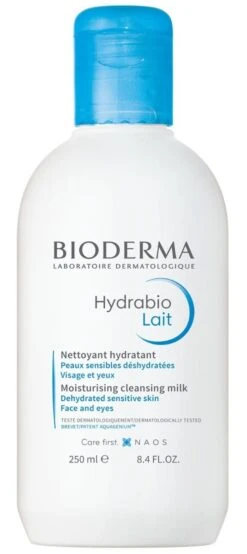 Bioderma HYDRABIO - Lait Nettoyant Hydratant - Visage Et Yeux - Peaux Sensibles Déshydratées, 250ml